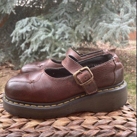 Dr. Martens Shoes Dr Martens Vintage Y2k Chunky Brown Leather Mary
